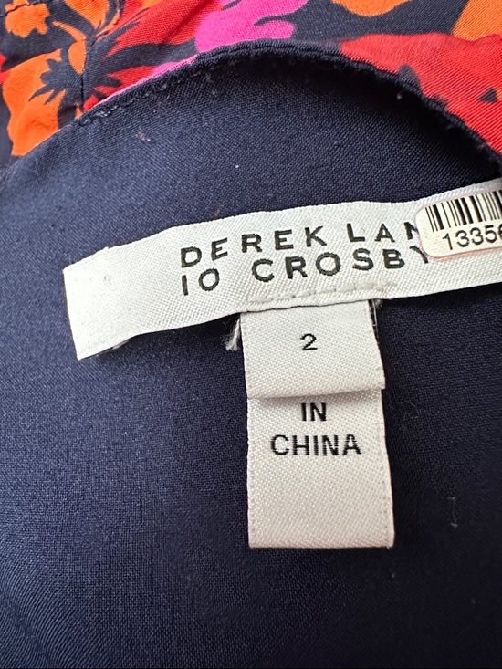 10 Crosby Derek Lam Talia Floral Dress Red and Orange Mini with Keyhole US 2 - Picture 14 of 15